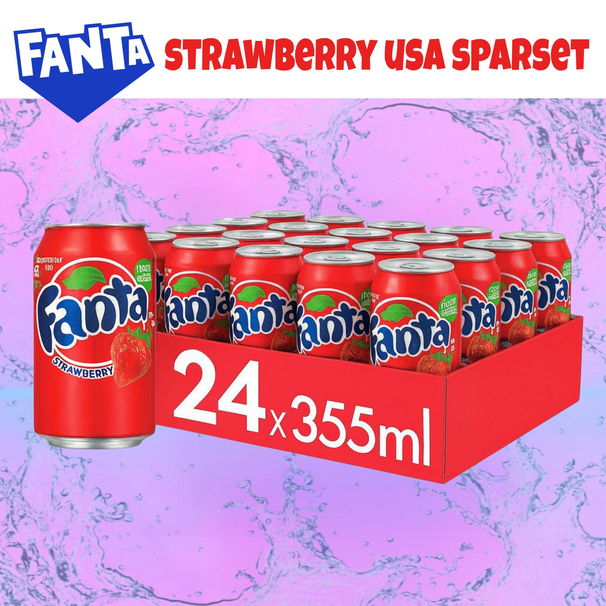 Fanta 24x Fanta Strawberry USA 355ml Sparset