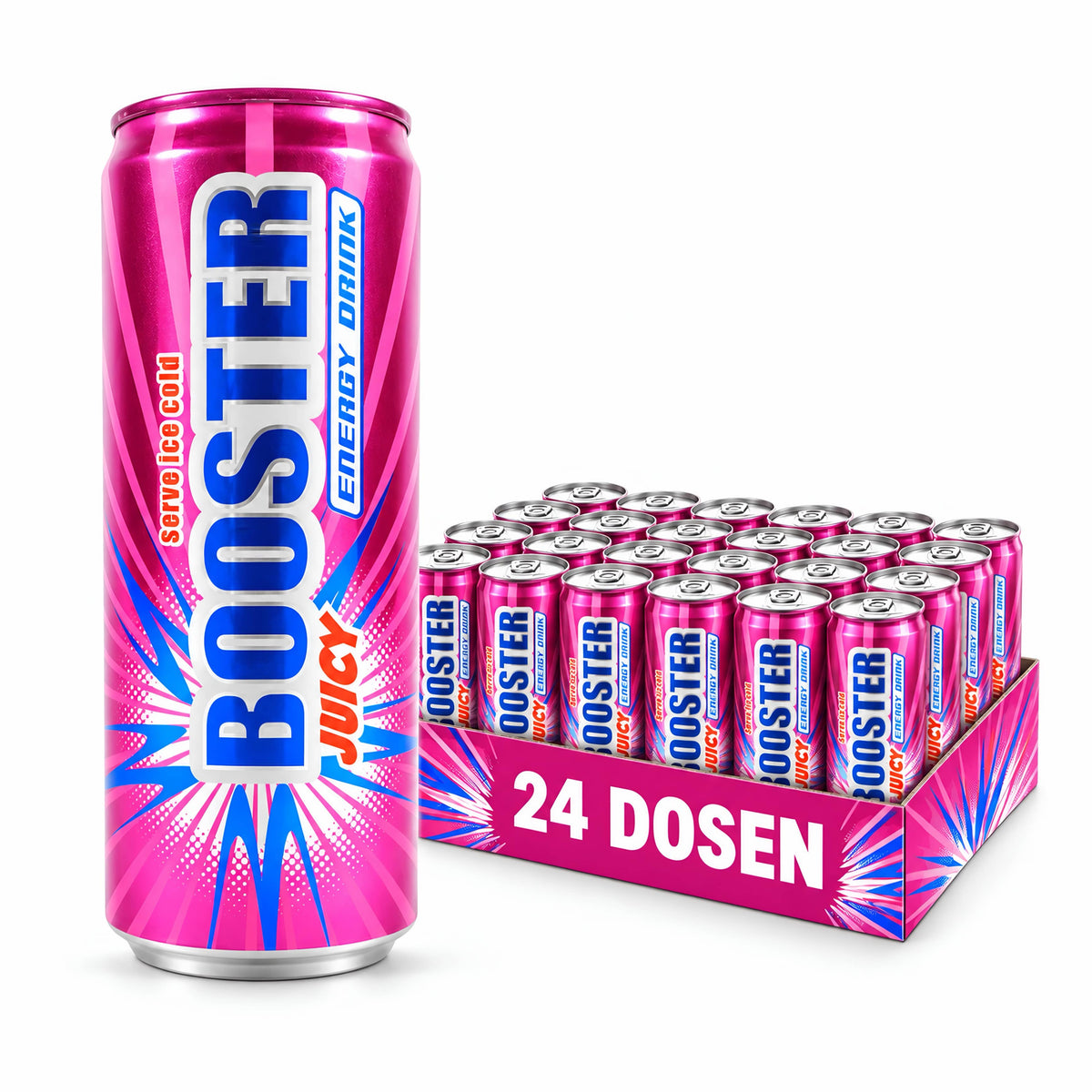 Booster 24x Juicy Energy 330ml 24x Booster Energy Drink 330ml Sparset (versch. Sorten)