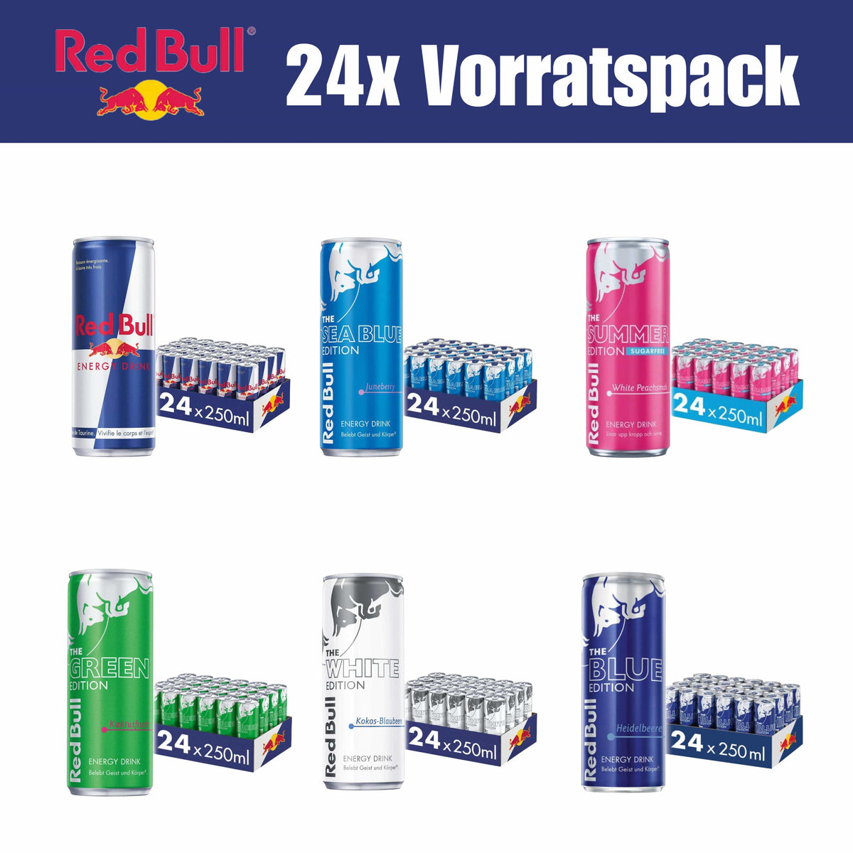 RedBull 24x RedBull 250ml Vorratspack (versch. Sorten)