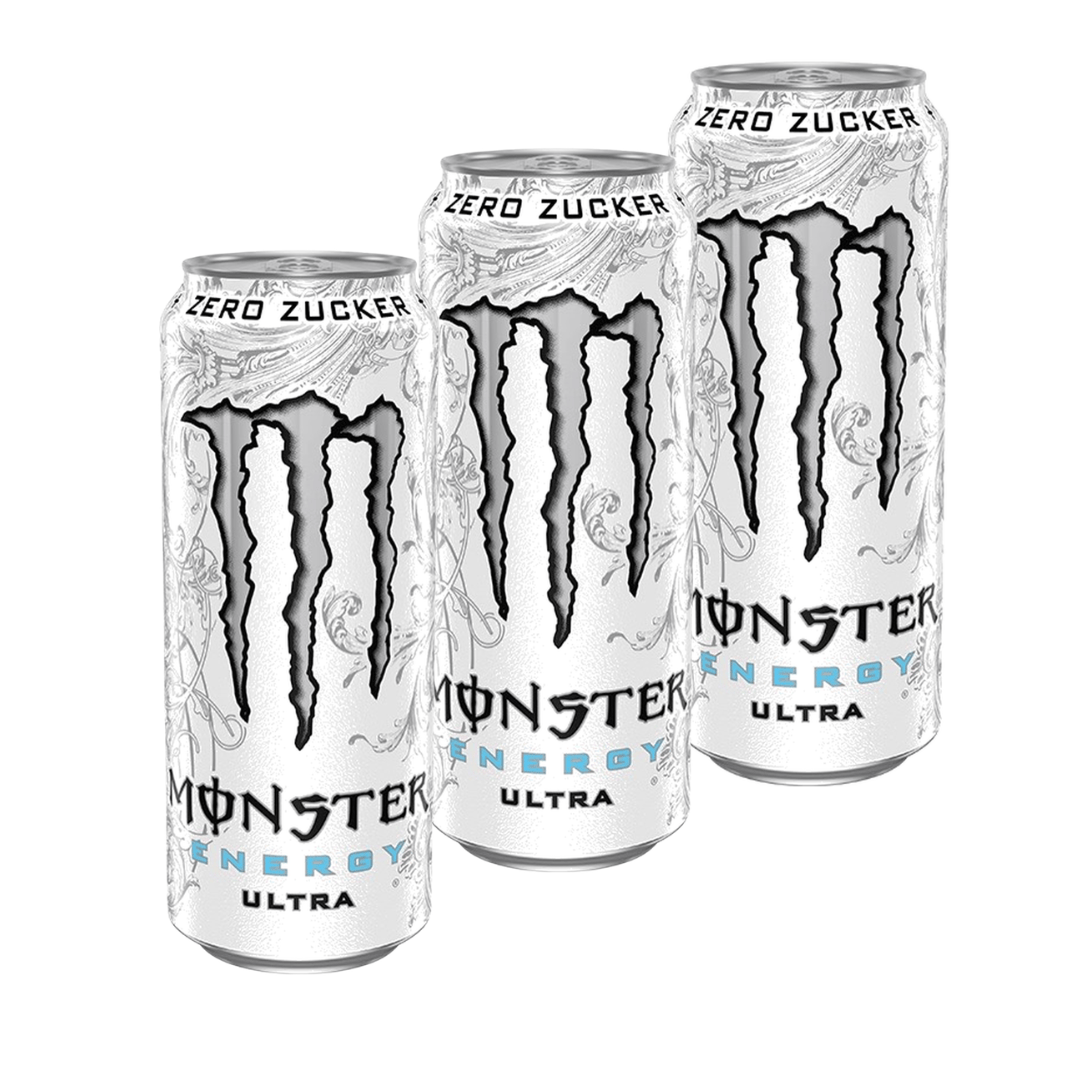 Monster Energy 3er-Set Monster Energy - Ultra White Zero 500ml