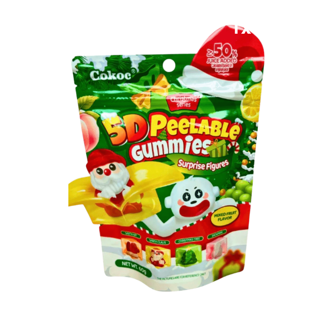 Cokac 5D Gummies - Christmas Edition 60g Cokoc - Peeling Soft Candy 75g