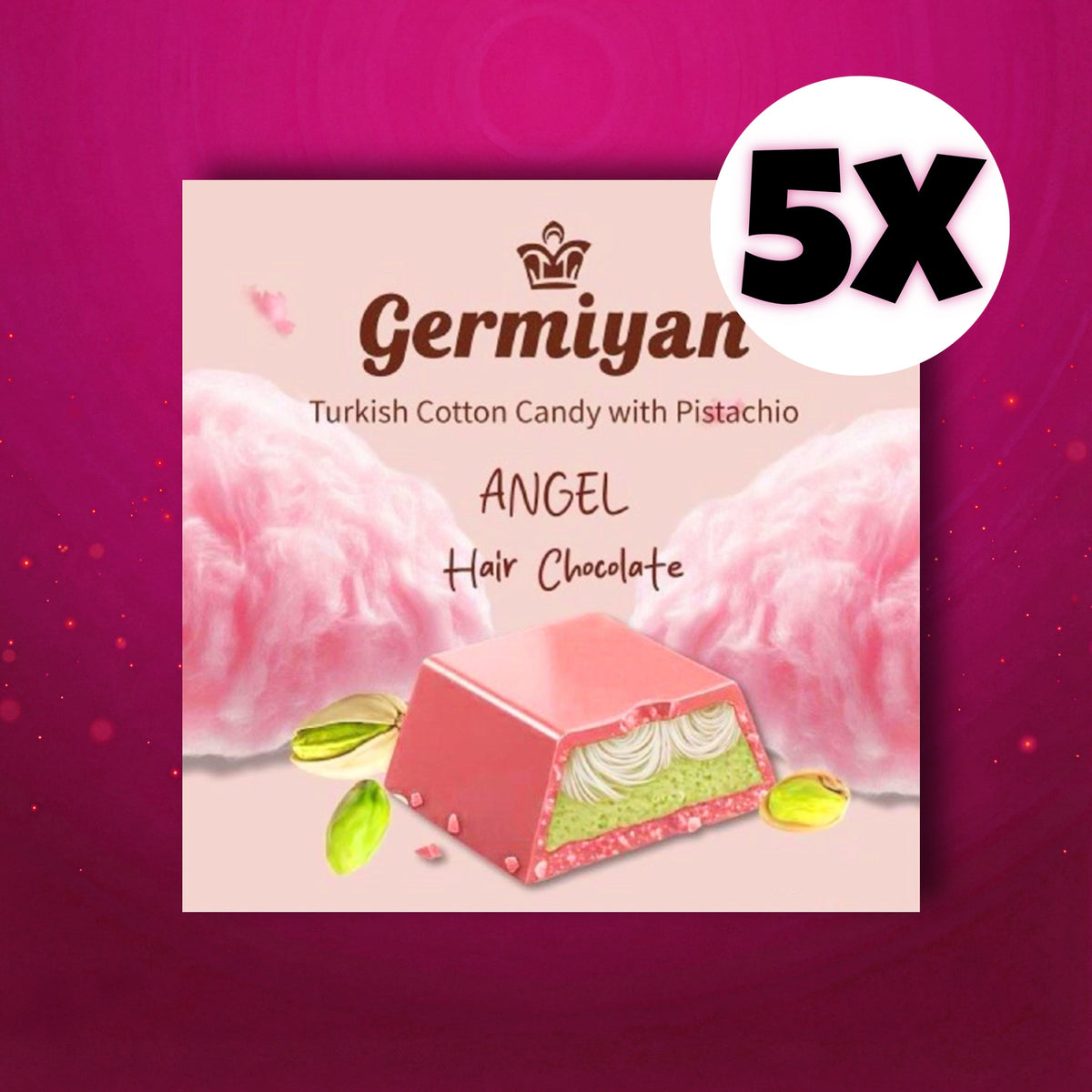 Germiyan 5er-Set Germiyan - Angel Hair Schokolade 90g (Mindesthaltbarkeitsdatum März 2026)