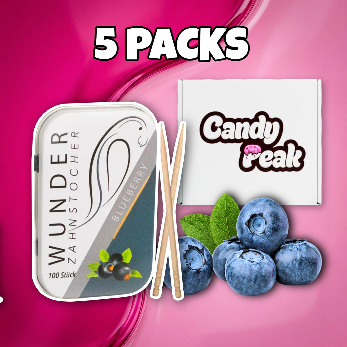 Wunder 5x Wunder Zahnstocher Blueberry (100stk)