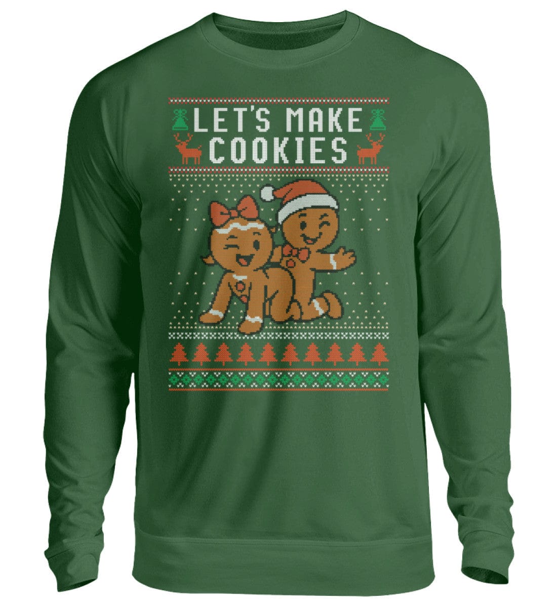 Shirtee Unisex Sweatshirt Bottle Green / XS UGLY SWEATER „Let's make cookies“  - Unisex Pullover