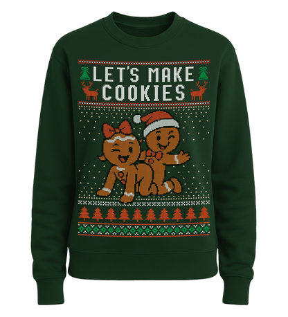 Shirtee Unisex Sweatshirt Bottle Green / XS UGLY SWEATER „Let's make cookies“  - Unisex Pullover