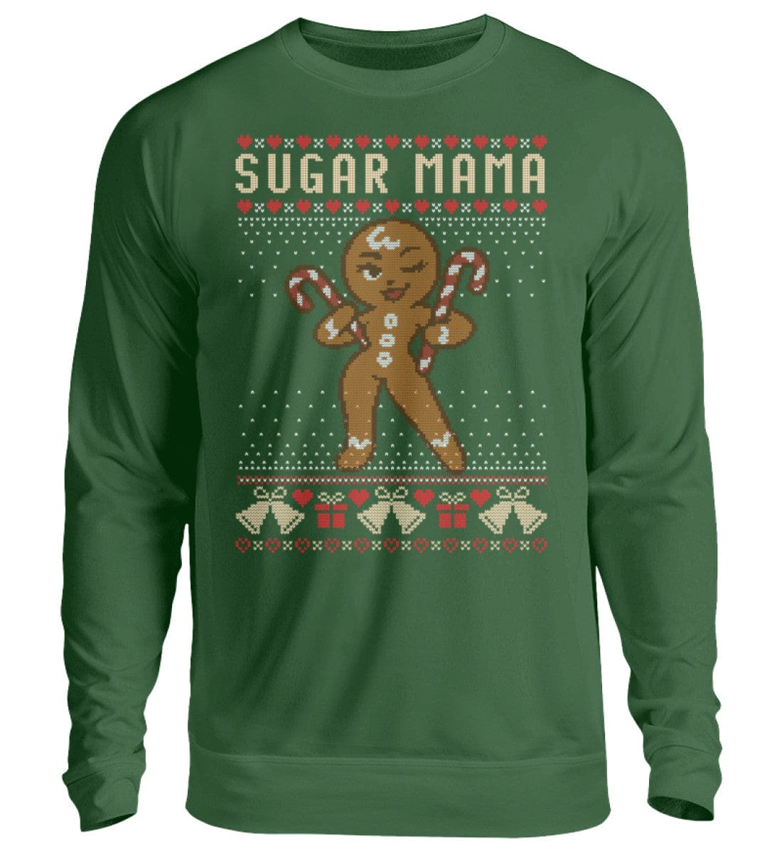 Shirtee Unisex Sweatshirt Bottle Green / XS UGLY SWEATER „Sugar Mama“  - Unisex Pullover