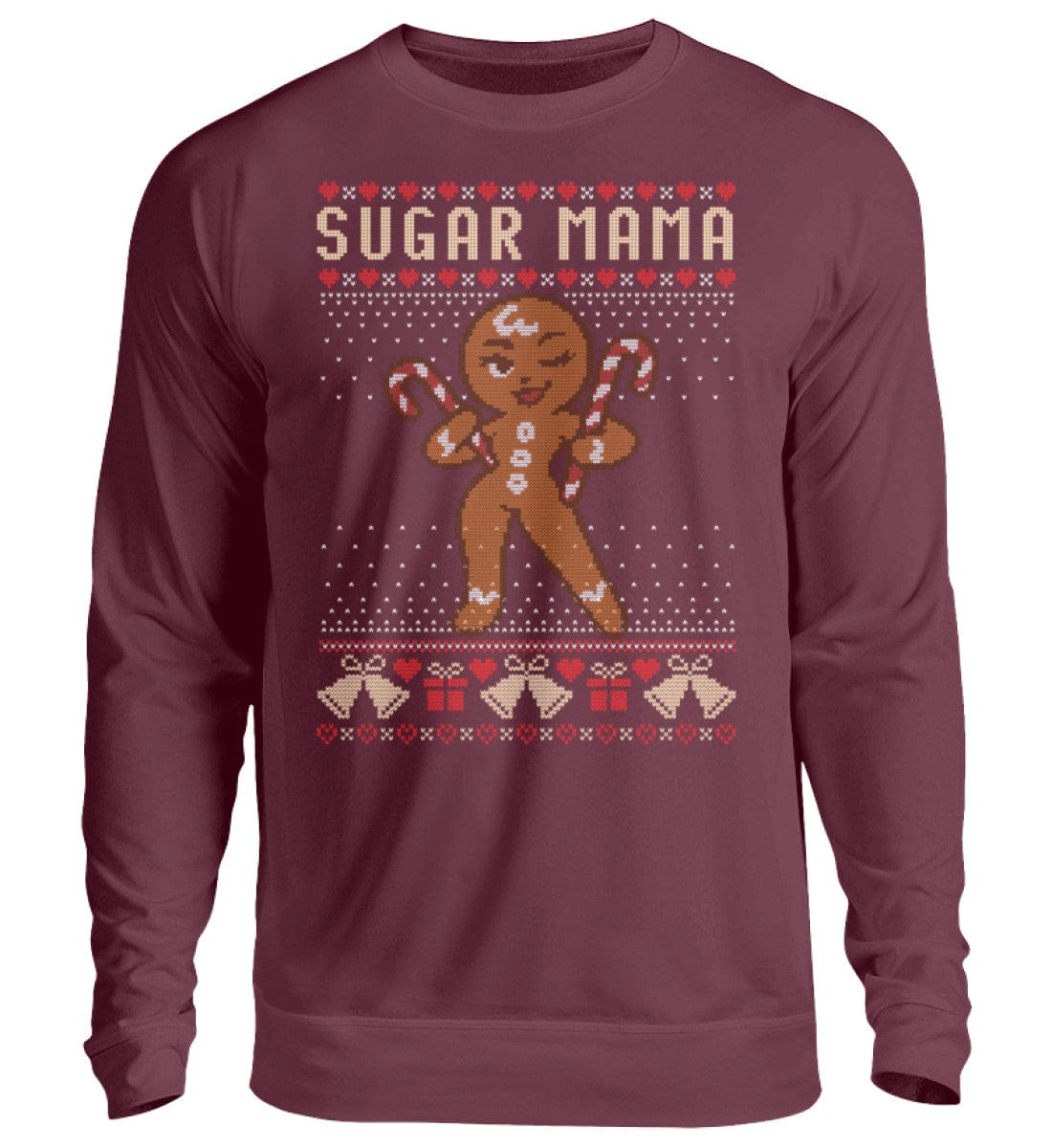 Shirtee Unisex Sweatshirt Burgundy / XS UGLY SWEATER „Sugar Mama“  - Unisex Pullover