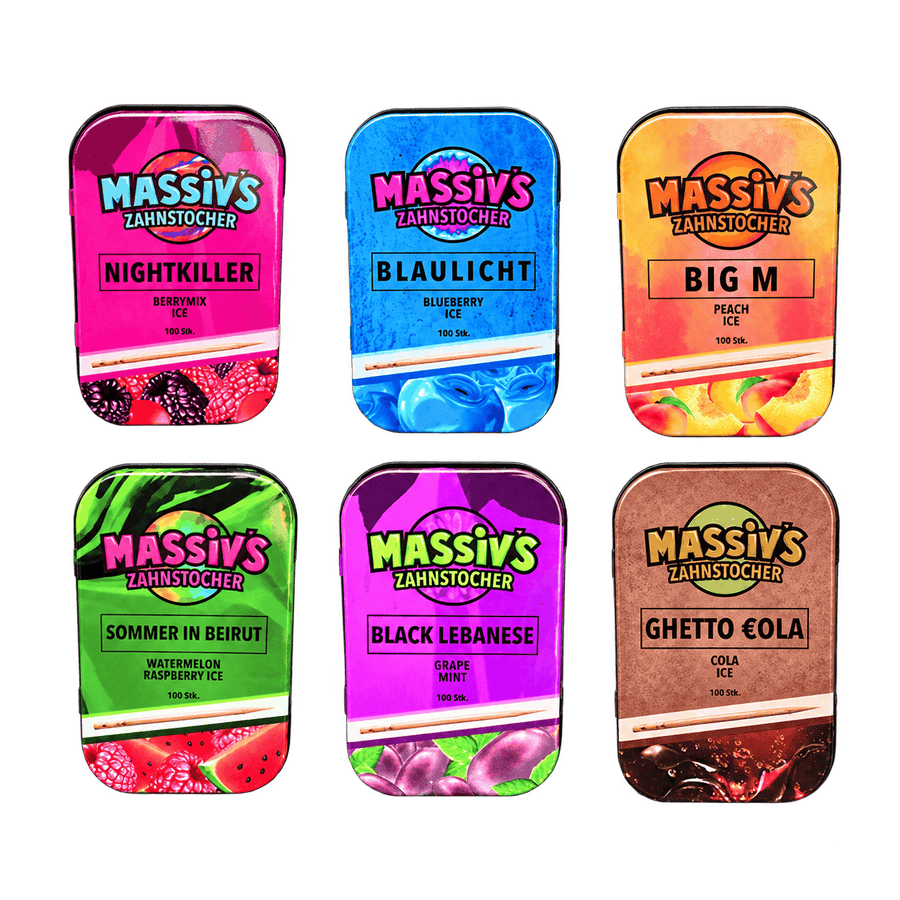 Massiv Zahnstocher – sechs Sorten