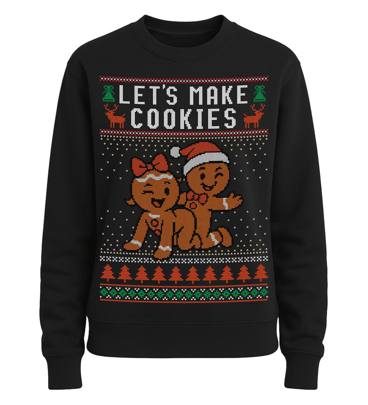 Shirtee Unisex Sweatshirt Deep Black / XS UGLY SWEATER „Let's make cookies“  - Unisex Pullover