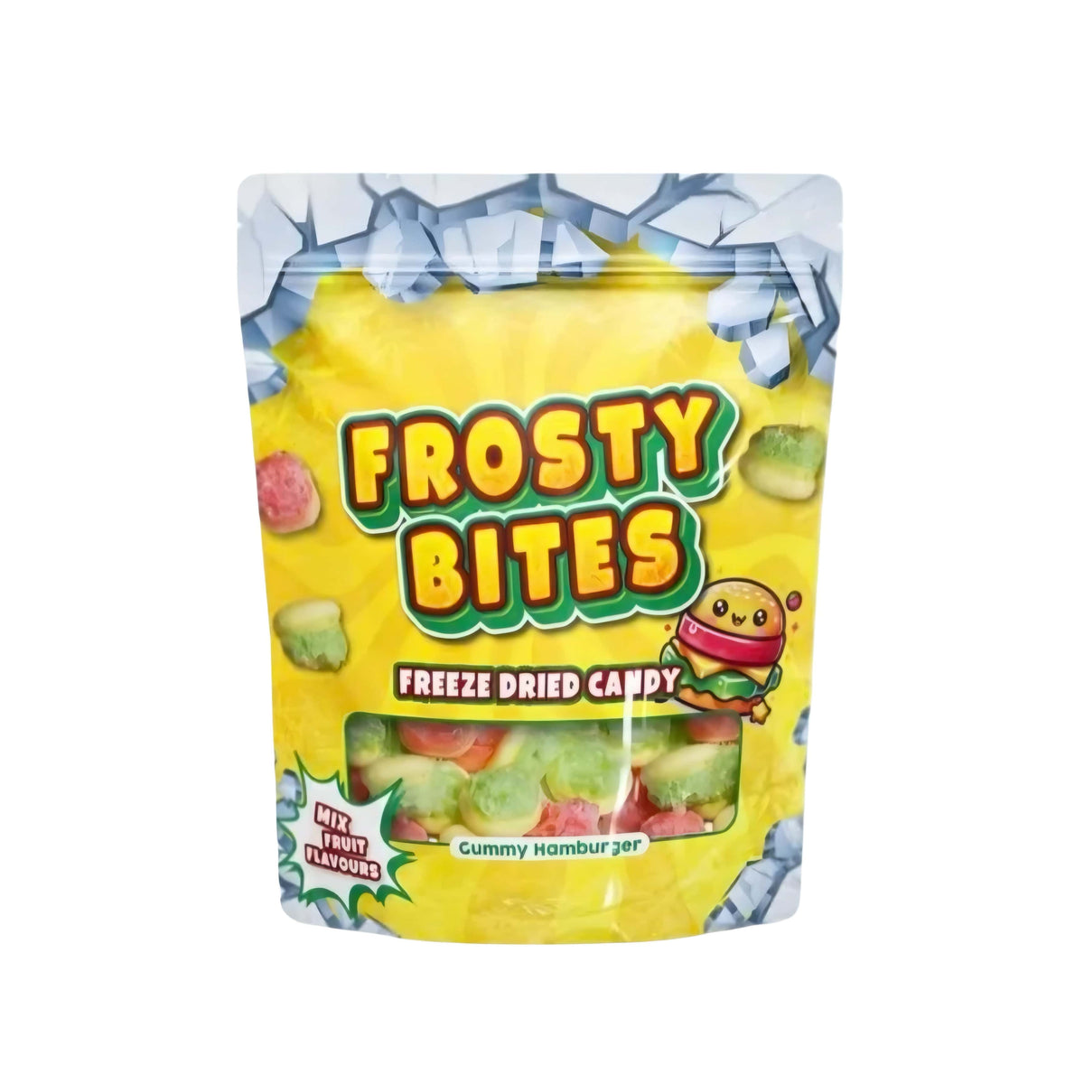 Frosty Bites Hamburger Gummi 50g Gefriergetrocknete Frosty Bites Worms 50g