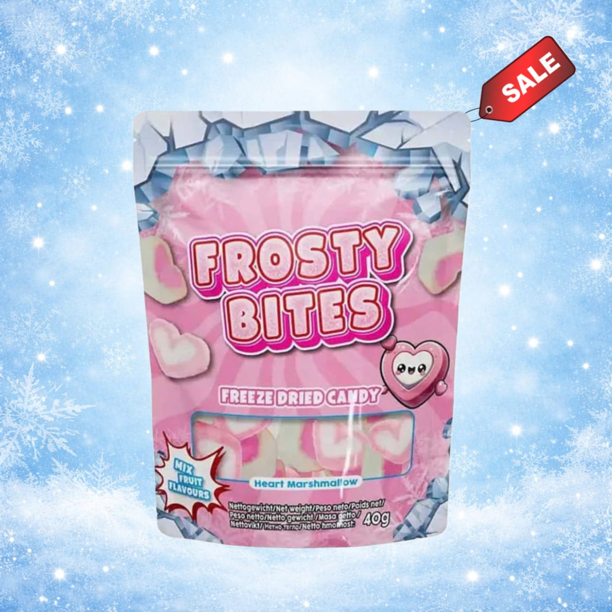 Frosty Bites Heart Marshmallow 50g Gefriergetrocknete Frosty Bites 50g (versch. Sorten)