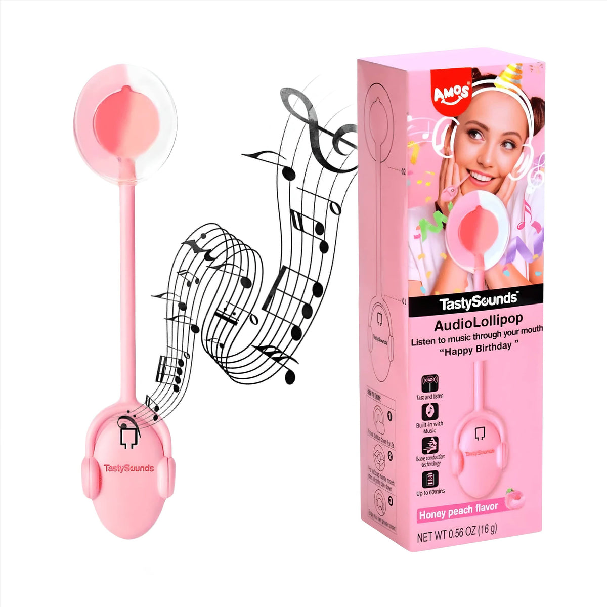 Tasty Sounds Honey Peach - Happy Birthday 🎂 TastySounds - Audio Lollipop (versch. Sorten)