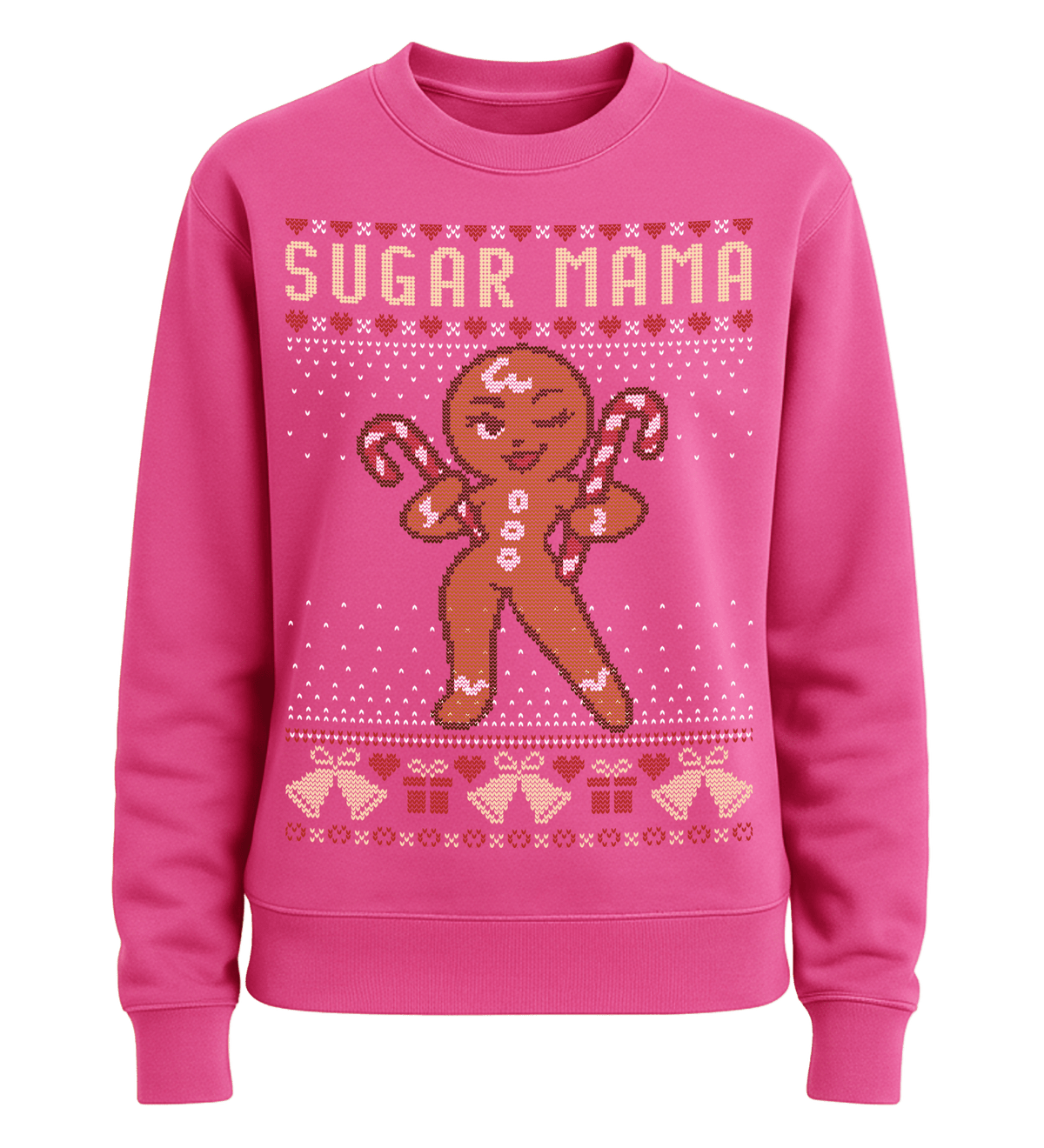 Shirtee Unisex Sweatshirt Hot Pink / XS UGLY SWEATER „Sugar Mama“  - Unisex Pullover