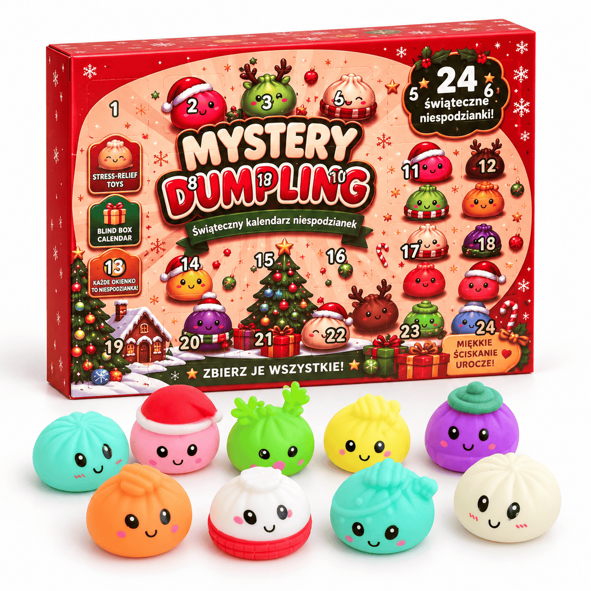 CandyPeak Mystery Squishy Dumpling Adventskalender 2026 (24 Türen mit Mini Dumpling Überraschungen)