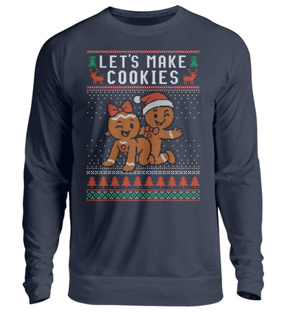 Shirtee Unisex Sweatshirt Oxford Navy / S UGLY SWEATER „Let's make cookies“  - Unisex Pullover