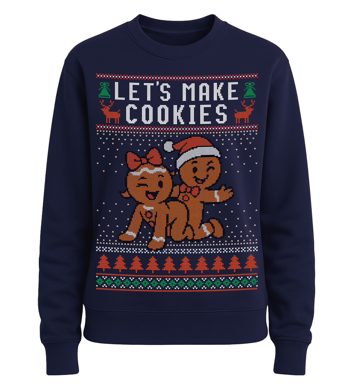 Shirtee Unisex Sweatshirt Oxford Navy / S UGLY SWEATER „Let's make cookies“  - Unisex Pullover