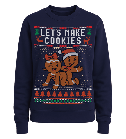 Shirtee Unisex Sweatshirt Oxford Navy / S UGLY SWEATER „Let's make cookies“  - Unisex Pullover