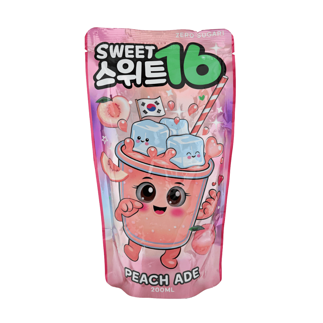Sweet16 Peach Ade 200ml Sweet16 - Korean Pouch Drinks 250ml (versch. Sorten)
