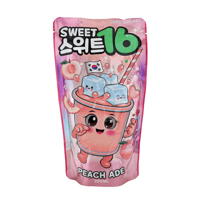 Sweet16 Peach Ade 200ml Sweet16 - Korean Pouch Drinks 250ml (versch. Sorten)