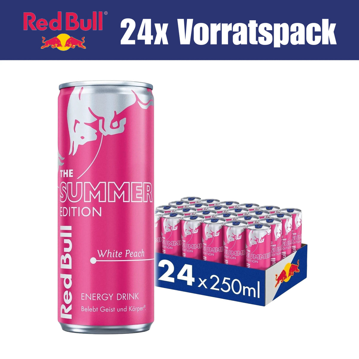 RedBull RedBull White Peach 250ml 24x RedBull 250ml Vorratspack (versch. Sorten)