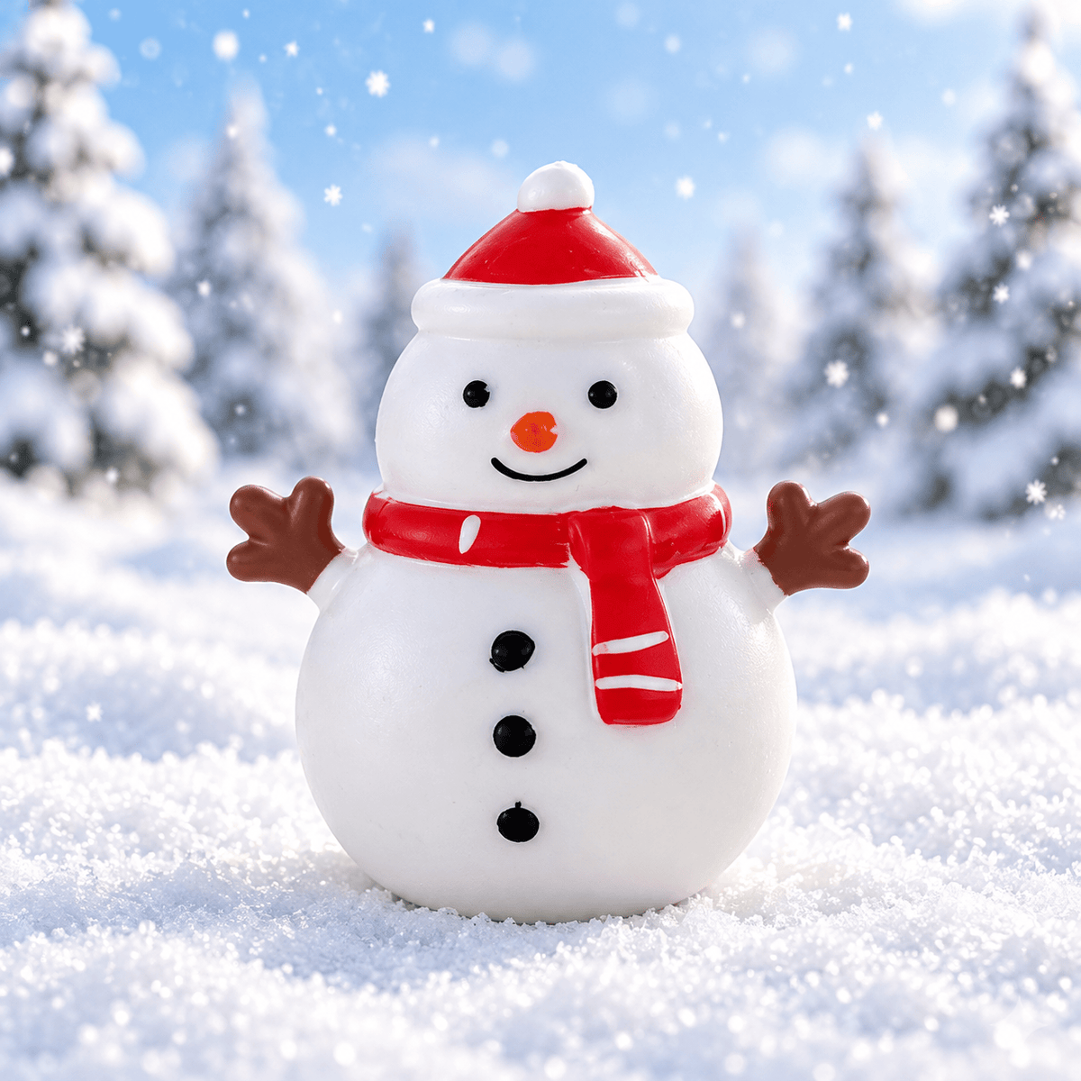 CandyPeak Schneemann Crunchy X-Mas Squishy – Weihnachts Anti-Stress Quetschspielzeug (mit Knister-Effekt)