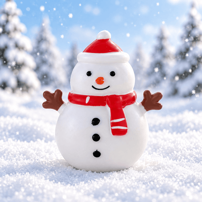 CandyPeak Schneemann Crunchy X-Mas Squishy – Weihnachts Anti-Stress Quetschspielzeug (mit Knister-Effekt)