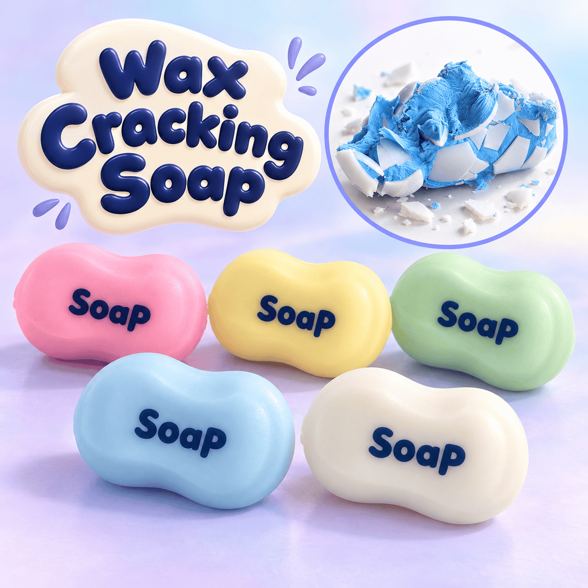 CandyPeak Wax Cracking Soap Squishy, Anti Stress Squeeze (versch. Farben)