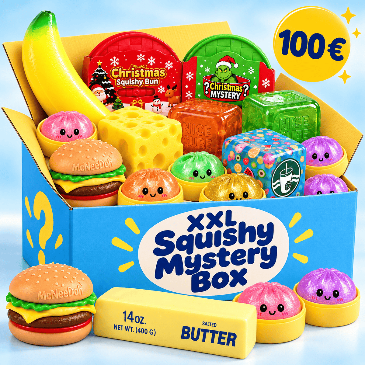 CandyPeak XXL Squishy Box Squishy Squeeze Mystery Trend Box mit den beliebtesten Squishy Produkten (versch. Varianten)